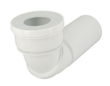 Pipe orientable de WC, droite/coudée, en PVC blanc, Ø 100