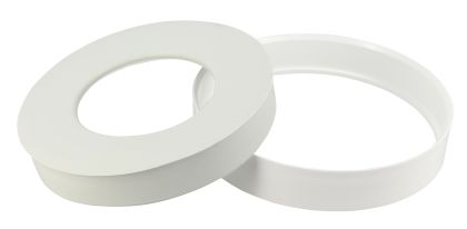 Ensemble joint-bague pour pipe de WC, PVC blanc, sorties Ø DM 85/107