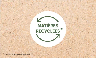 jusqu'à 90% de matières recyclées