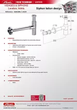 L3520-siphon lavabo design laiton chrome