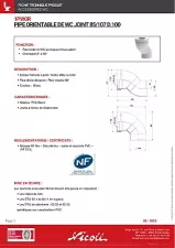 Pipe orientable de WC, en PVC blanc, Ø 100, Ø DM mini 85, Ø DM maxi 107