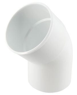 Coude pour tube de descente eau pluviale male/femelle 45° diametre 80 blanc
