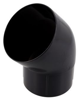 Coude esthetique pour tube de descente eau pluviale (int tube) male/femelle 45' diametre 80 noir