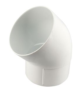 Coude esthetique pour tube de descente eau pluviale interieur tube male/femelle 45° diametre 100 blanc