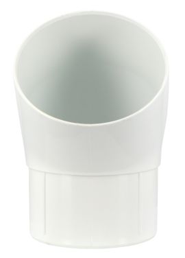 Coude esthetique pour tube de descente eau pluviale (int tube) male/femelle 45' diametre 80 blanc