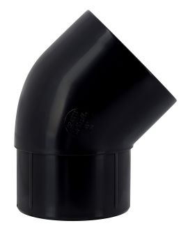 Coude esthetique pour tube de descente eau pluviale (int tube) male/femelle 45' diametre 80 noir